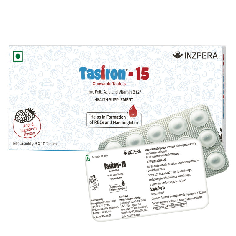 Tasiron-15 (3 Strips of 10 Chewable Tablets) - Inzpera Healthsciences