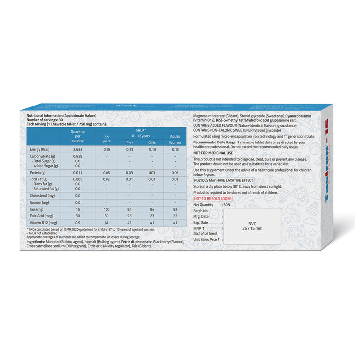 Tasiron-15 (3 Strips of 10 Chewable Tablets) - Inzpera Healthsciences