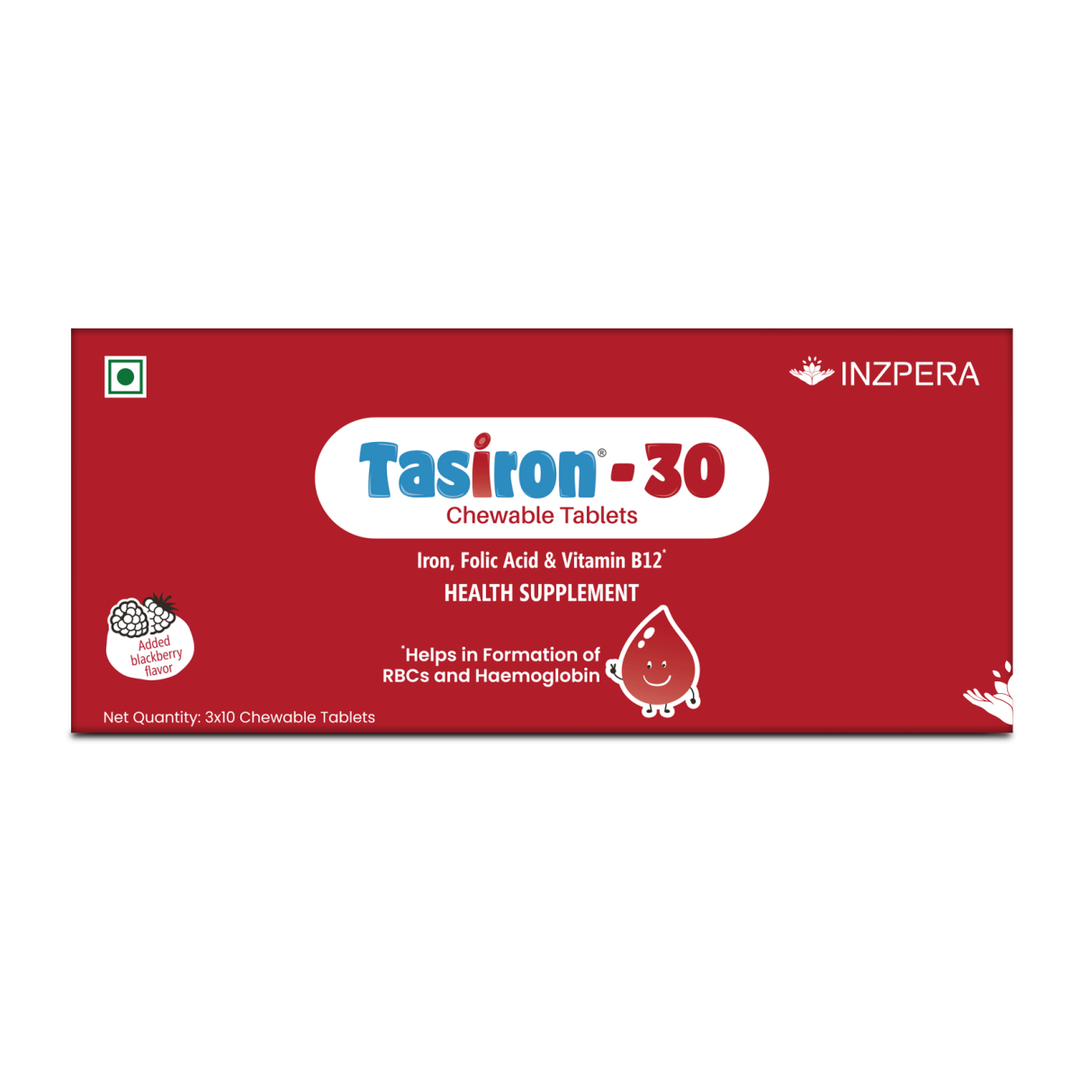 Tasiron-30 (3 Strips of 10 Chewable Tablets) - Inzpera Healthsciences