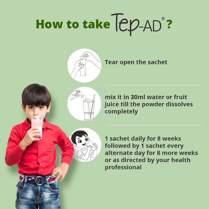 Tep-AD (Pack of 30 sachets) Atopic dermatitis treatment for babies >Atopic dermatitis treatment > How to cure eczema fast Inzpera Store