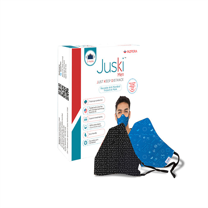 Juski Reusable Protective Mask for Men Black print